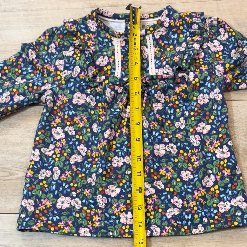 Baby Boden Jersey Cord Ruffled Long Sleeve Top Size 2-3 Years